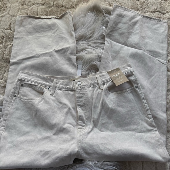 NWT Madewell Low-Slung Baggy Jeans in Vintage Ivory - Picture 5 of 14